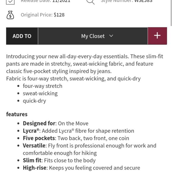 Lululemon City Sleek 5 Pocket 7/8 Pant Black size 27 - Picture 14 of 14